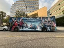 Bus seen in front of Warner Bros. in Burbank on February 27, 2024 (Credit: Jason Bischoff)