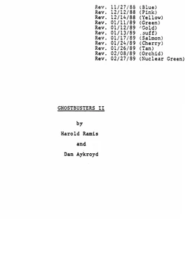 GhostbustersIIFebruary271989Draft