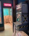 Entrance/exit to shooting range in Paranormal Research Center (Credit: Kevin Mangold)