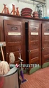 Foot lockers in garage bay during Frozen Empire production (Credit: Whitelock Design)