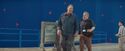 Ray and Hubert filming against blue screen. (Credit: Sony Pictures Imageworks)