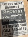 Ghosts ad prop seen on board behind counter in Ray's Occult Books Frozen Empire set