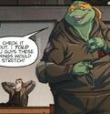 Brown uniform worn by Michelangelo in Teenage Mutant Ninja Turtles/Ghostbusters Volume 1 Issue #4