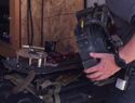 Ben Eadie demonstrates inside of Spengler Proton Pack prop, seen in Tested YouTube 8/3/21