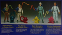 American first wave information on the back of the card for the four Ghostbusters hero toys.