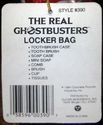 The Real Ghostbusters: Locker Bag back side of tag.