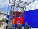 Wonder Wheel blue screen filming at Winnersh Studios (Credit: Josephine Reitman)