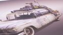 Concept of Ecto-1 after splashed by hydrant in Ghostbusters: Afterlife, seen in Tested YouTube 2/1/2022