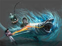 Concept art of Pappy Sargassi and unused Ghost Shark (credit: Grant Gosler)