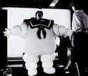 Bluescreen traveling matte shot of Stay-Puft's grand entrance, seen in Making Ghostbusters p.188