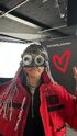 Celeste O'Connor behind-the-scenes in Wuxly parka and wearing Ecto-Goggles (Credit: Gil Kenan (instagram story))