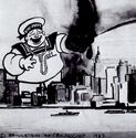 John Deveikis illustration of Stay-Puft from original script, seen in Making Ghostbusters p.186