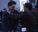 Ghostbusters 1984 image 039.jpg (164 KB) Harold Ramis and Bill Murray relieve stress between takes at Firehouse