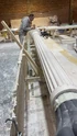 Work in process of garage bay columns for Frozen Empire's Firehouse set (Credit: Whitelock Design)