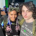 Celeste O'Connor and Finn Wolfhard get photobombed on Firehouse roof set during Frozen Empire filming (Credit: Finn Wolfhard)