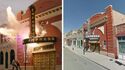 Comparison shot of Fort Macleod's Empress Theatre and seen in movie (Credit: CBC)