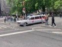 Ecto-1 filming at City Hall Park in New York on June 4, 2023 (Credit: chris_saves)