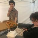 Mckenna Grace and Logan Kim between filming during Frozen Empire production (Credit: Finn Wolfhard)