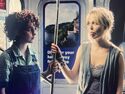 Deleted scene of Phoebe and Melody in a subway car (Credit: Emily Alyn Lind)