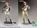 Images of First version and Second Version Statue prototype. (first image from toyark.com, second image from Kotobukiya Official Facebook Page)