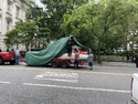 Ecto-1 under cover at City Hall Park in New York on June 4, 2023 (Credit: ourtimedownhere)