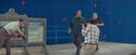 Ray and Hubert filming against blue screen. (Credit: Sony Pictures Imageworks)