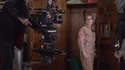 Annie Potts films scene at locker, Frozen Empire filming, seen in Return to the Firehouse special feature