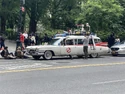 Ecto-1 filming at City Hall Park in New York on June 4, 2023 (Credit: Chris Di Niso)