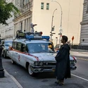 Ecto-1 filming at City Hall Park in New York on June 4, 2023 (Credit: Ismael De las Heras)