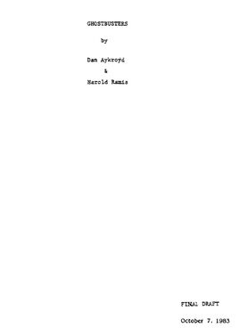 GhostbusterOctober71983Draft