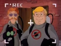 Zach and the Alien Invaders - Two of the Bugbusters who look a bit like Egon and Ray