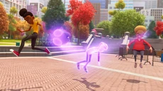 Levisfer levitating three civilians after phasing through them.