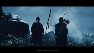 Jin and Masako after burying Masako's sons.