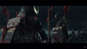 ShimuraandJin2.jpeg (505 KB) Jin Sakai and Shimura prepare to battle the Mongol forces.