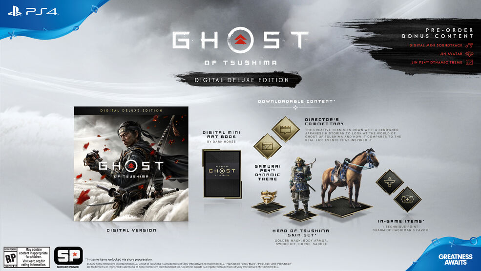 PlayStation4 - 特典コード付き 追跡 １日～２日 Ghost of Tsushima Ghost of Tsushima | Sony Interactive Entertainment | GameStop