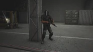Unidad rifleman with riot mask
