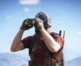 Nomad looking through binoculars.