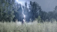 The moment Thorfinn was struck by lightning