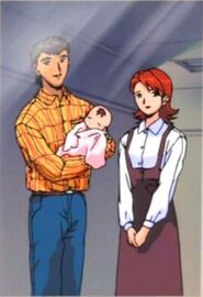 Kayako and Reiichiirou with newborn baby Satsuki