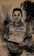 Jamal with the workers' schedule