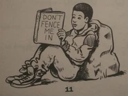 Jamal reads a book at the library.