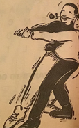 Two members of the team dance