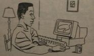 Jamal creating puzzle on his computer