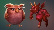 Concept art of the owl and the demon.