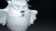 A owl without texture and incorrect normal map.