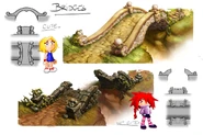 Concept art of two bridges.