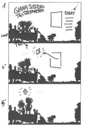 A storyboard of the intro sequence (part 1)