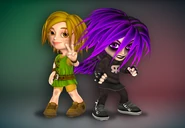 A render of Link and Crow Giana skins.