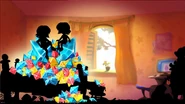 Giana and Maria in their bedroom with a bunch of gems.