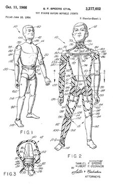 Patent # 3,277,602 - "Toy figure having movable joints"